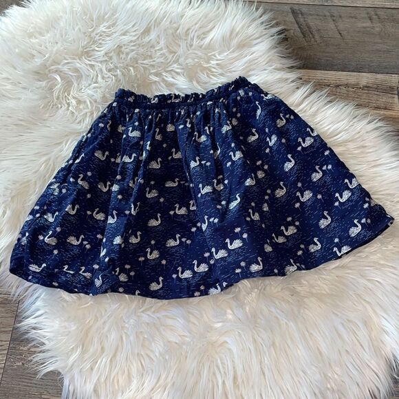 ✨Monoprix Kids Navy & White Sean Print Skirt - Picture 1 of 4